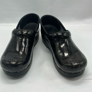 Brown & Gold Checkered Dansko Mules Size 5.5